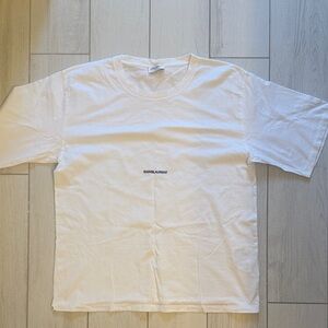 Saint Laurent White Center Logo Short Sleeve Tee